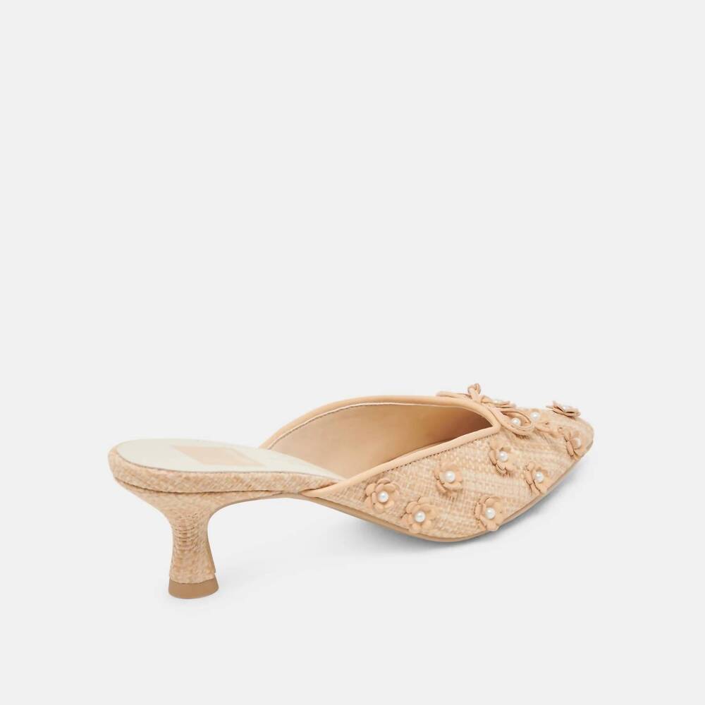 NEW DOLCE VITA women's camilo slip on pumps in natural raffia - Picture 4 of 10